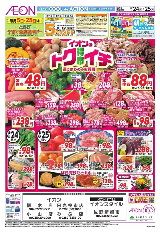 加須市でのイオンのカタログ | すべての人のための魅力的な特別オファー | 2026-08-23T00:00:00.000Z - 2026-08-25T00:00:00.000Z