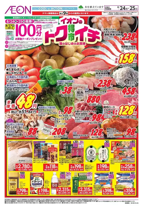 新潟市でのイオンのカタログ | 排他的な掘り出し物 | 2026-08-23T00:00:00.000Z - 2026-08-25T00:00:00.000Z