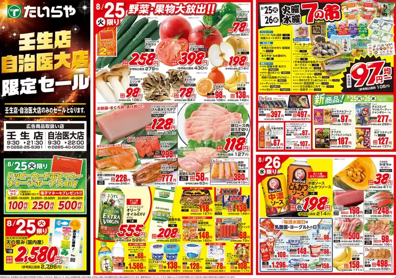 壬生町でのたいらやのカタログ | 豊富なオファーの選択 | 2026-08-25T00:00:00.000Z - 2026-08-26T00:00:00.000Z