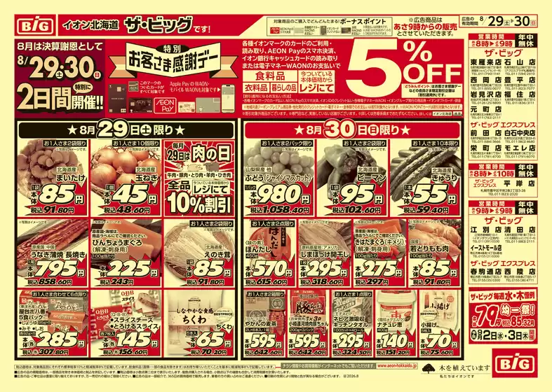 中種子町でのザ・ビッグのカタログ | ザ・ビッグ チラシ | 2026-08-28T00:00:00.000Z - 2026-09-01T00:00:00.000Z