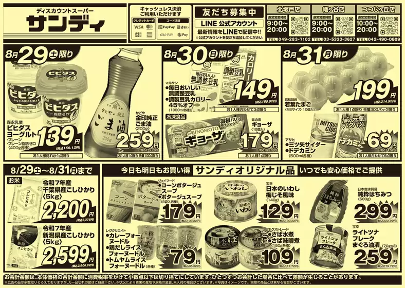 サンディのカタログ | 掘り出し物ハンターのためのオファー | 2026-08-29T00:00:00.000Z - 2026-08-31T00:00:00.000Z