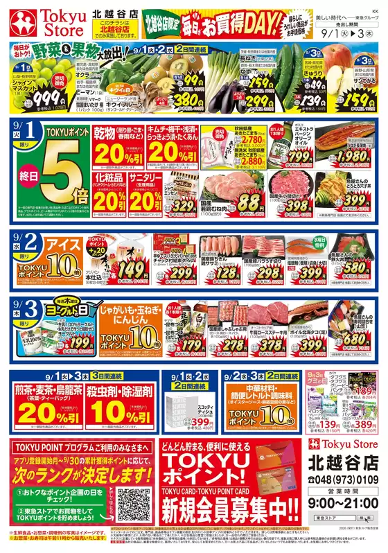 東急ストアのカタログ | 現在の特別プロモーション | 2026-08-31T00:00:00.000Z - 2026-09-03T00:00:00.000Z
