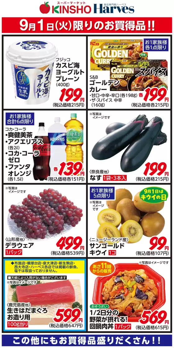 ハーベスのカタログ | 9/1限りのお買得品! | 2026-08-31T00:00:00.000Z - 2026-09-01T00:00:00.000Z