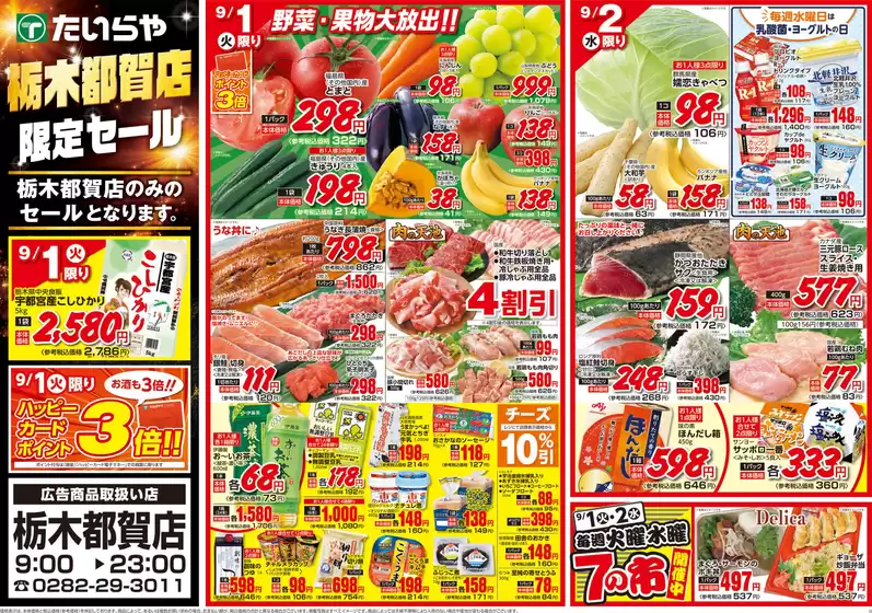 たいらやのカタログ | 今すぐ私たちの取引で節約 | 2026-09-01T00:00:00.000Z - 2026-09-02T00:00:00.000Z