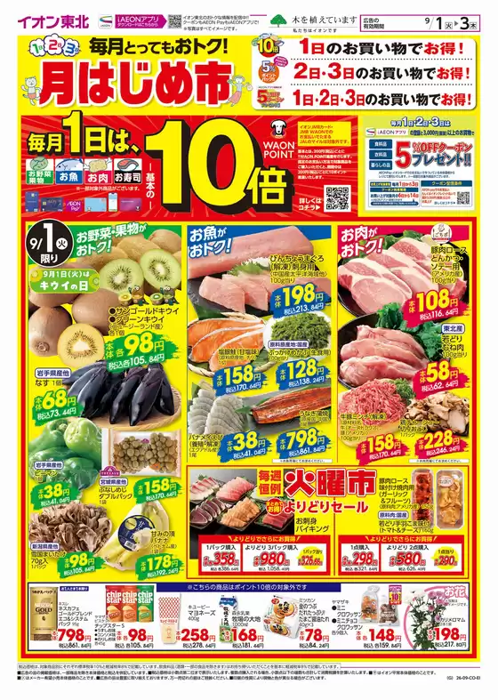 イオンのカタログ | 魅力的なオファーを発見する | 2026-09-01T00:00:00.000Z - 2026-09-03T00:00:00.000Z