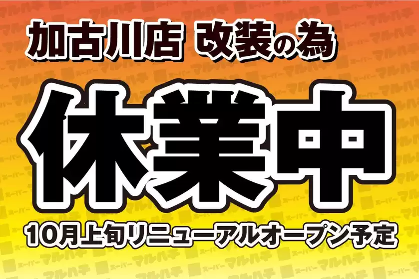 マルハチのカタログ | 加古川店　改装のため休業中 | 2026-09-01T00:00:00.000Z - 2026-10-06T00:00:00.000Z