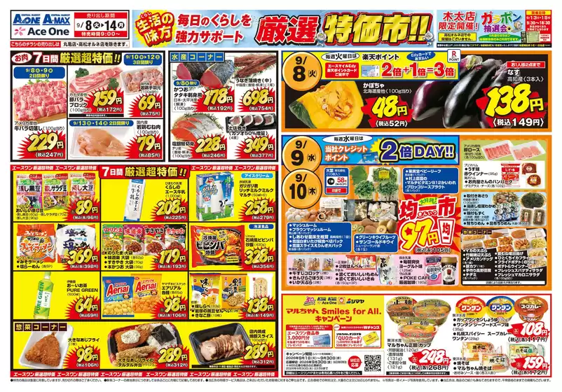 エースワンのカタログ | 掘り出し物ハンターのためのオファー | 2026-09-08T00:00:00.000Z - 2026-09-14T00:00:00.000Z