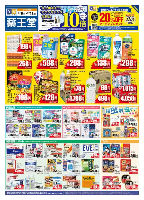 薬王堂のカタログ | 99 レギュラーチラシ | 2026-09-09T00:00:00.000Z - 2026-09-13T00:00:00.000Z