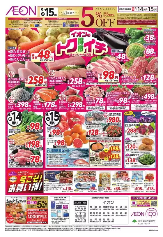 栃木市でのイオンのカタログ | 掘り出し物ハンターのためのオファー | 2026-09-12T00:00:00.000Z - 2026-09-15T00:00:00.000Z