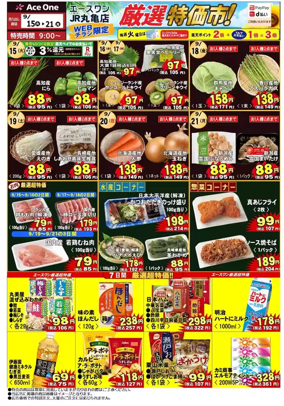 エースワンのカタログ | 選ばれた製品の素晴らしい割引 | 2026-09-15T00:00:00.000Z - 2026-09-21T00:00:00.000Z