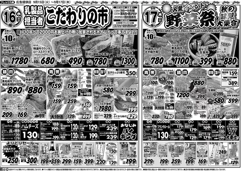 フレック九条のカタログ | 乳製品担当者こだわりの市 | 2026-09-16T00:00:00.000Z - 2026-09-17T00:00:00.000Z