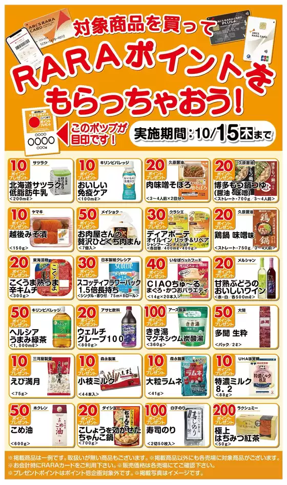 ラルズのカタログ | RARAポイントをもらっちゃおう1015期間 | 2026-09-15T00:00:00.000Z - 2026-10-15T00:00:00.000Z