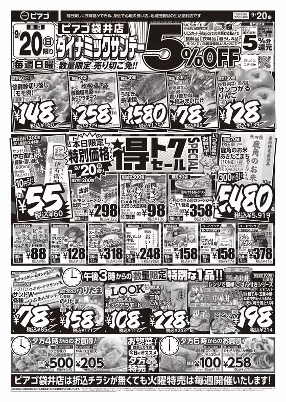 ピアゴのカタログ | 9月20日(日)-9月22日(火) | 2026-09-19T00:00:00.000Z - 2026-09-22T00:00:00.000Z