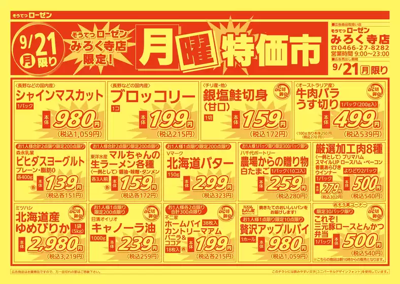 相鉄ローゼンのカタログ | 倹約家のためのトップオファー | 2026-09-20T00:00:00.000Z - 2026-09-21T00:00:00.000Z