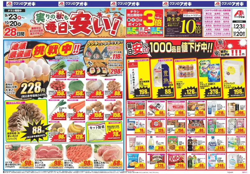 クスリのアオキのカタログ | すべてのお客様のための素晴らしいオファー | 2026-09-23T00:00:00.000Z - 2026-10-20T00:00:00.000Z