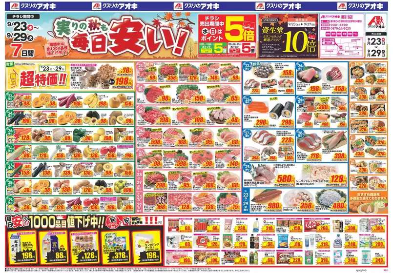小海町でのクスリのアオキのカタログ | 選ばれた製品の素晴らしい割引 | 2026-09-23T00:00:00.000Z - 2026-09-29T00:00:00.000Z