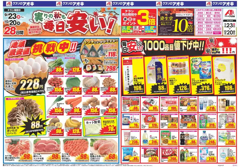 クスリのアオキのカタログ | すべてのお客様のためのトップディール | 2026-09-23T00:00:00.000Z - 2026-10-20T00:00:00.000Z