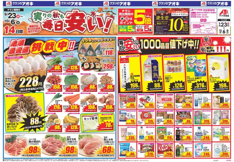 クスリのアオキのカタログ | 発見するための新しいオファー | 2026-09-23T00:00:00.000Z - 2026-10-20T00:00:00.000Z