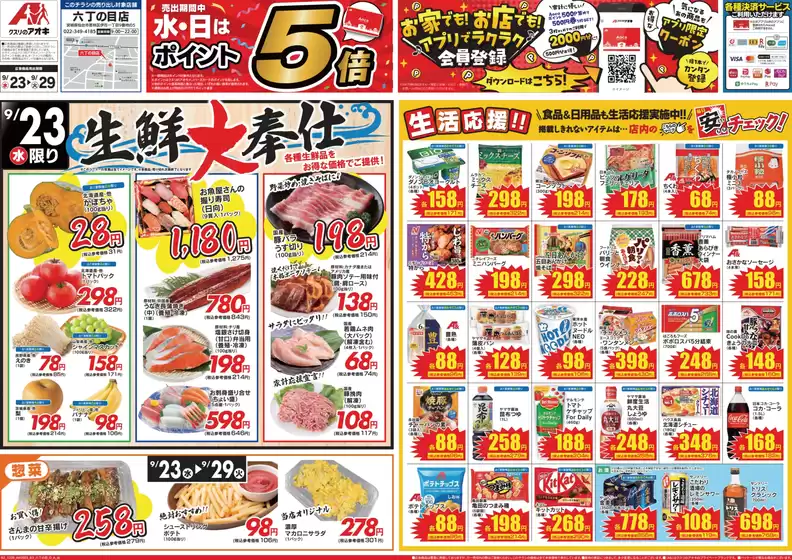 小海町でのクスリのアオキのカタログ | すべての掘り出し物ハンターのためのトップオファー | 2026-09-23T00:00:00.000Z - 2026-09-29T00:00:00.000Z