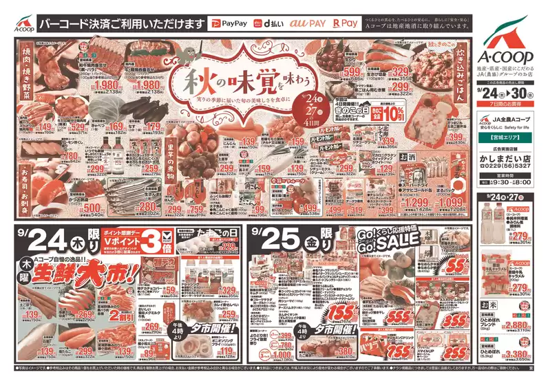 Aコープ東北のカタログ | 排他的な掘り出し物 | 2026-09-24T00:00:00.000Z - 2026-09-27T00:00:00.000Z