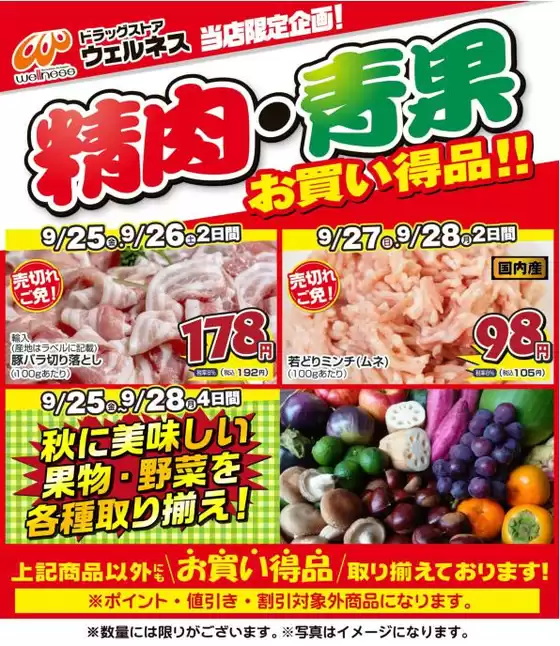 ウェルネスのカタログ | 925928 ウェルネス生鮮LINEチラシ-34567 | 2026-09-24T00:00:00.000Z - 2026-09-28T00:00:00.000Z