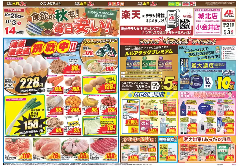 真岡市でのクスリのアオキのカタログ | あなたのための私たちの最高のオファー | 2026-10-21T00:00:00.000Z - 2026-11-03T00:00:00.000Z