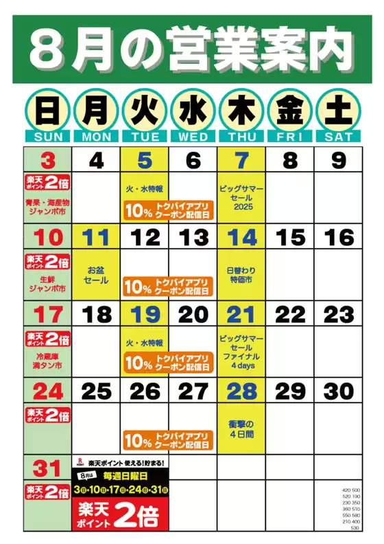 現在の特別プロモーション