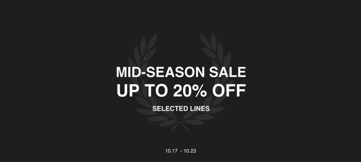 하남시의 프레드페리 카탈로그 | Mid-season Sale Up To 20% Off | 2025-10-21T00:00:00.000Z - 2025-10-23T00:00:00.000Z