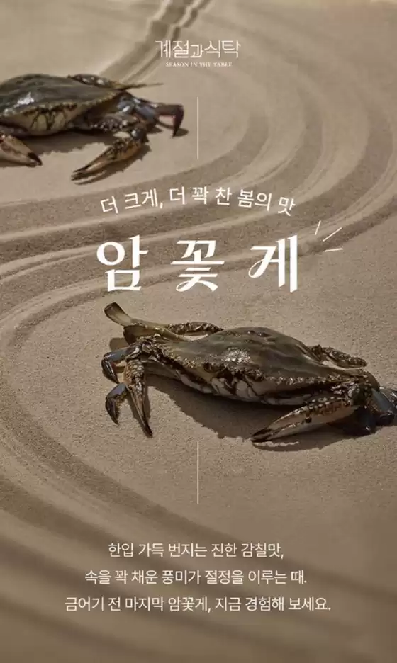 부천시의 신세계 카탈로그 | 계절과식탁 암꽃게 | 2026-05-15T00:00:00.000Z - 2026-05-17T00:00:00.000Z