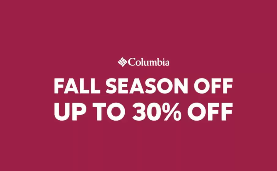 컬럼비아 카탈로그 | Fall Season Off 30% Off | 2026-10-15T00:00:00.000Z - 2026-10-23T00:00:00.000Z