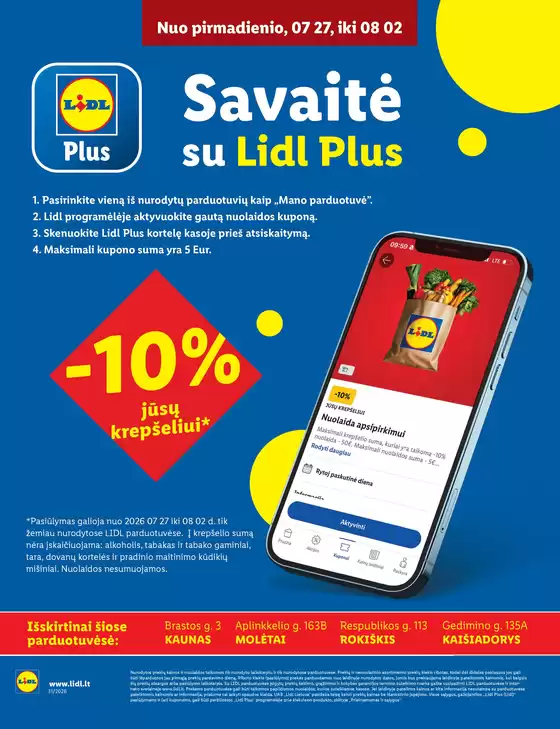 LIDL leidinys mieste Kemėnų k. | Keturiose LIDL parduotuvėse | 2026-07-27T00:00:00.000Z - 2026-08-02T00:00:00.000Z
