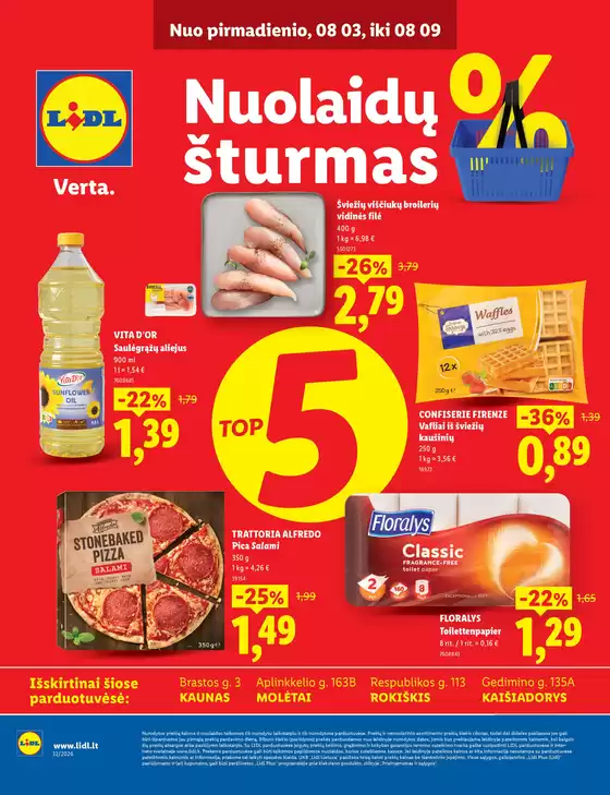 LIDL leidinys mieste Šiauliai | Keturiose LIDL parduotuvėse | 2026-08-03T00:00:00.000Z - 2026-08-09T00:00:00.000Z
