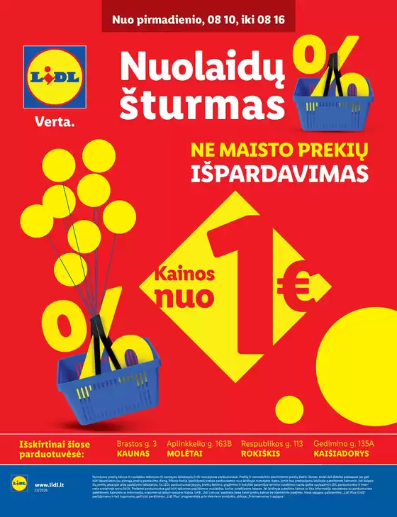 LIDL leidinys mieste Endriejavas | Keturiose LIDL parduotuvėse | 2026-08-10T00:00:00.000Z - 2026-08-16T00:00:00.000Z
