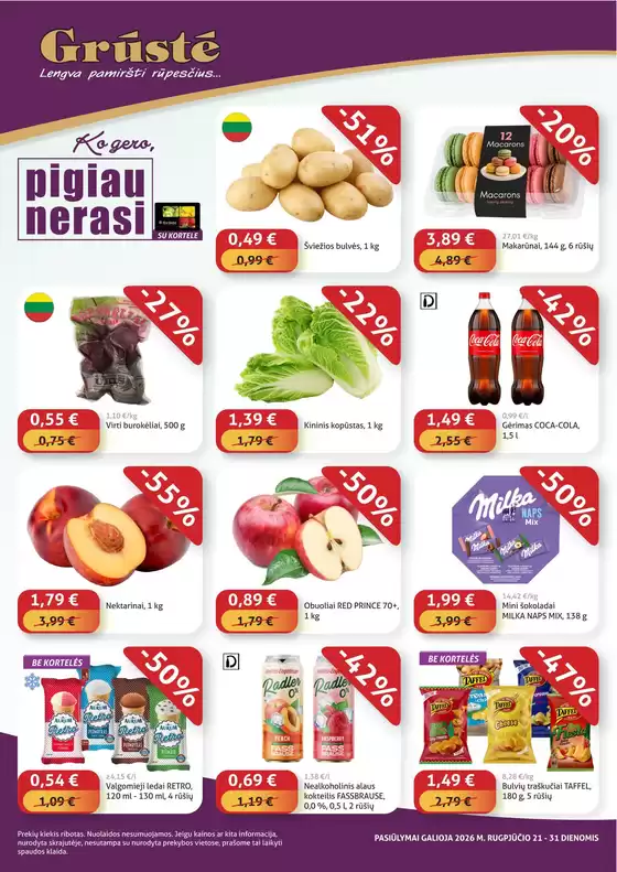 Grūstė leidinys | Pigiau Nerasi 2026.08.21 - 08.31 | 2026-08-21T00:00:00.000Z - 2026-08-31T00:00:00.000Z