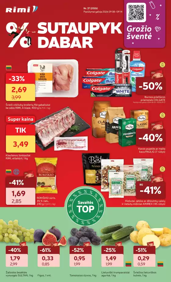RIMI leidinys mieste Bartninkai | Rimi savaitinis leidinys Nr. 37 2026.09.08 - 2026.09.14 | 2026-08-25T00:00:00.000Z - 2026-09-21T00:00:00.000Z