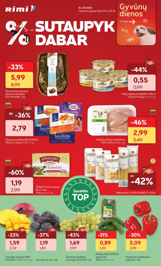 RIMI leidinys mieste Pandėlys | Rimi savaitinis leidinys Nr. 39 2026.09.22 - 2026.09.28 | 2026-09-22T00:00:00.000Z - 2026-09-28T00:00:00.000Z