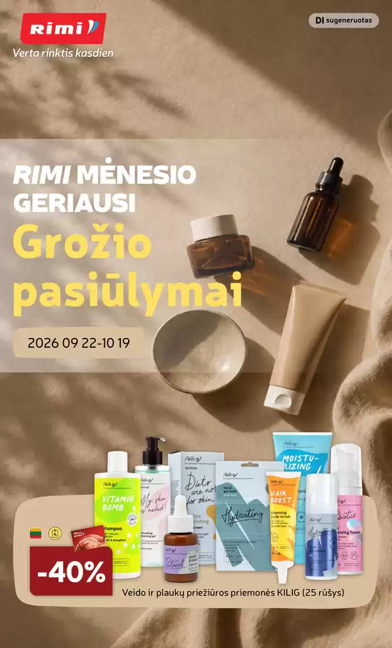 RIMI leidinys mieste Pandėlys | GROŽIO prekių katalogas Nr. 10 | 2026-09-22T00:00:00.000Z - 2026-10-19T00:00:00.000Z