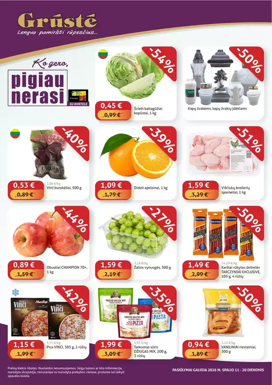 Grūstė leidinys mieste Plungė | Pigiau Nerasi 2026.10.11 - 10.20 | 2026-10-11T00:00:00.000Z - 2026-10-20T00:00:00.000Z