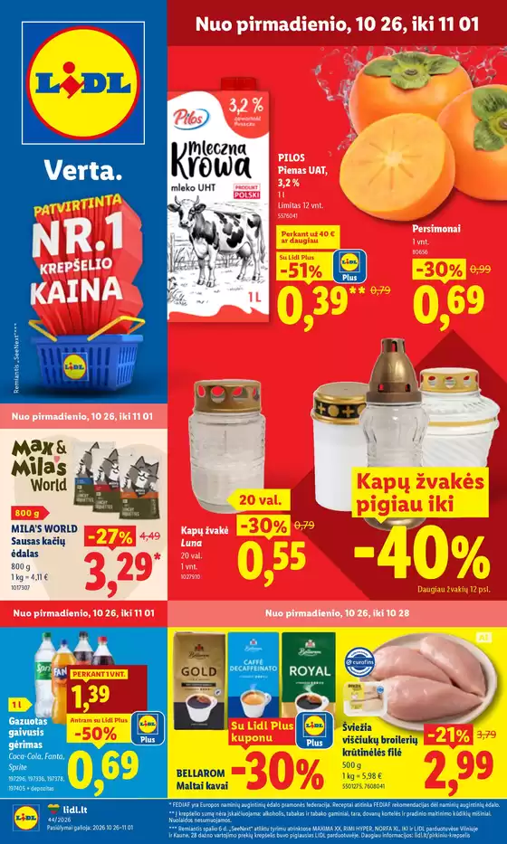 LIDL leidinys mieste Apidėmės k. | Nuo spalio 26 d. | 2026-10-26T00:00:00.000Z - 2026-11-01T00:00:00.000Z