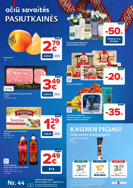 MAXIMA leidinys mieste Maselščiznos vs. | AČIŪ savaitinis leidinys Nr. 44 | 2026-10-27T00:00:00.000Z - 2026-11-02T00:00:00.000Z