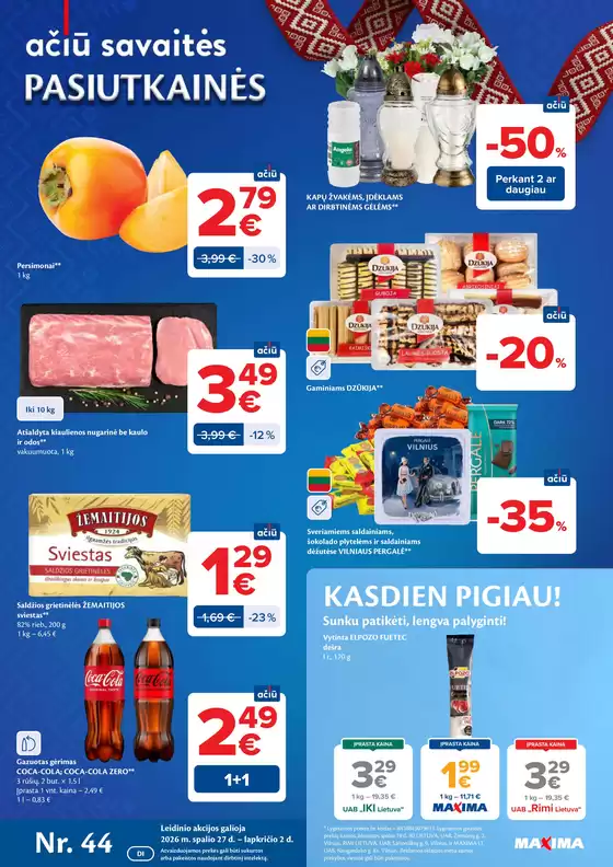 MAXIMA leidinys mieste Visinčios k. | AČIŪ savaitinis leidinys Nr. 44 | 2026-10-27T00:00:00.000Z - 2026-11-02T00:00:00.000Z