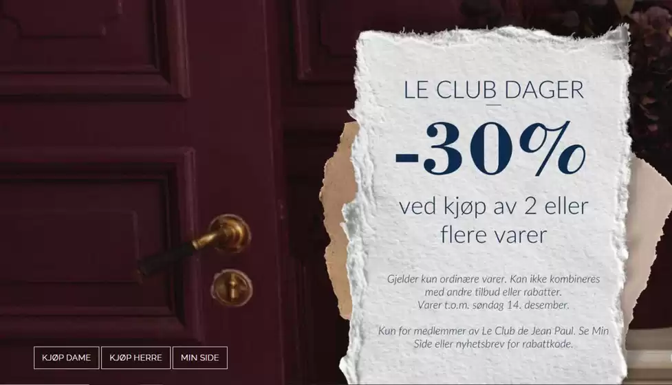 Jean Paul-katalog i Meråker | -30% | 2025-12-12T00:00:00.000Z - 2025-12-14T00:00:00.000Z