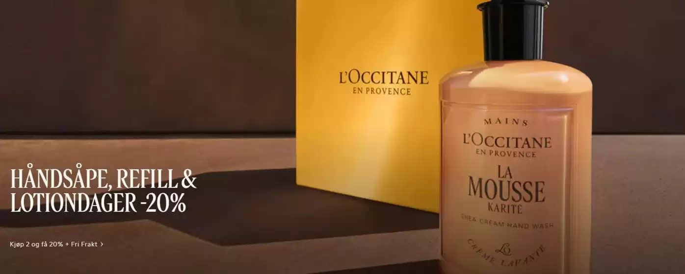 L'Occitane-katalog i Sandefjord | Håndsåpe, refill & lotiondager -20% | 2025-12-15T00:00:00.000Z - 2026-01-10T00:00:00.000Z