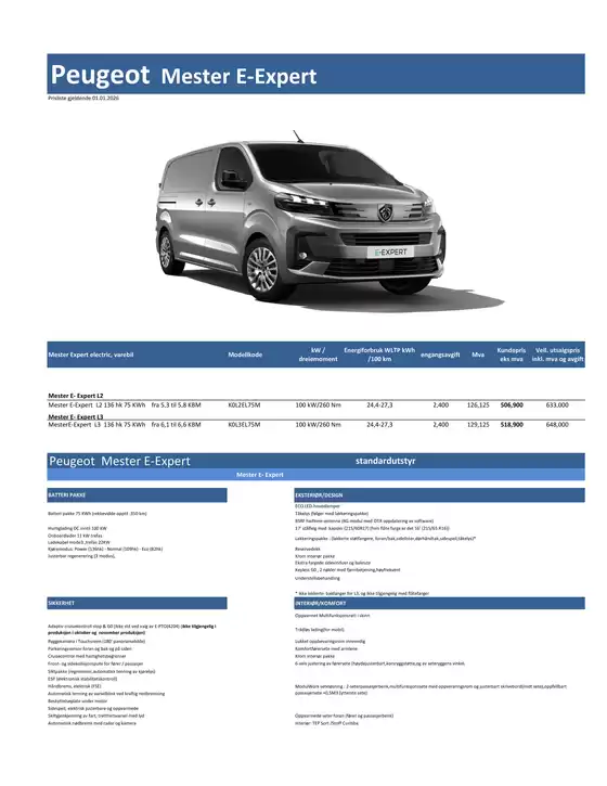 Peugeot-katalog i Drammen | Peugeot Kundeprisliste e expert 2026 | 2026-01-01T00:00:00.000Z - 2026-01-01T00:00:00.000Z