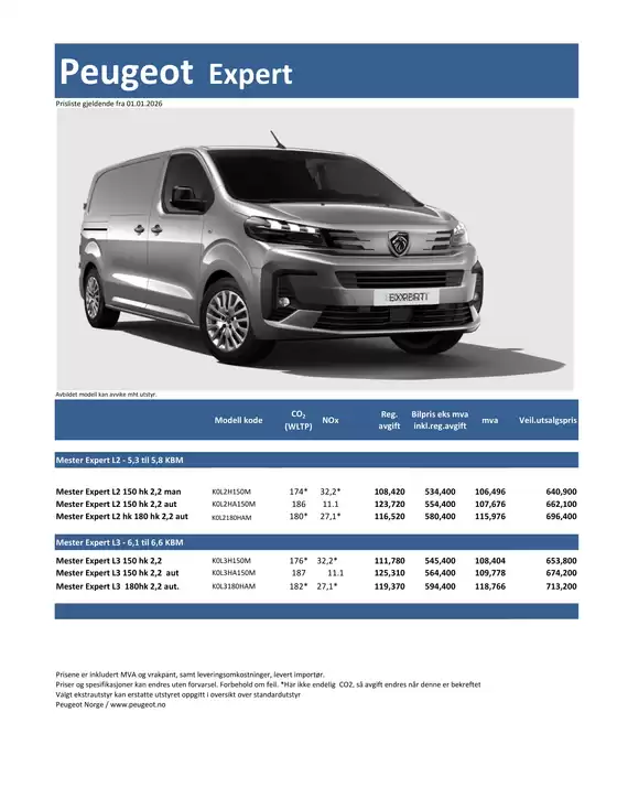 Peugeot-katalog i Drammen | Peugeot Kundeprisliste Expert 2026 | 2026-01-01T00:00:00.000Z - 2026-01-01T00:00:00.000Z