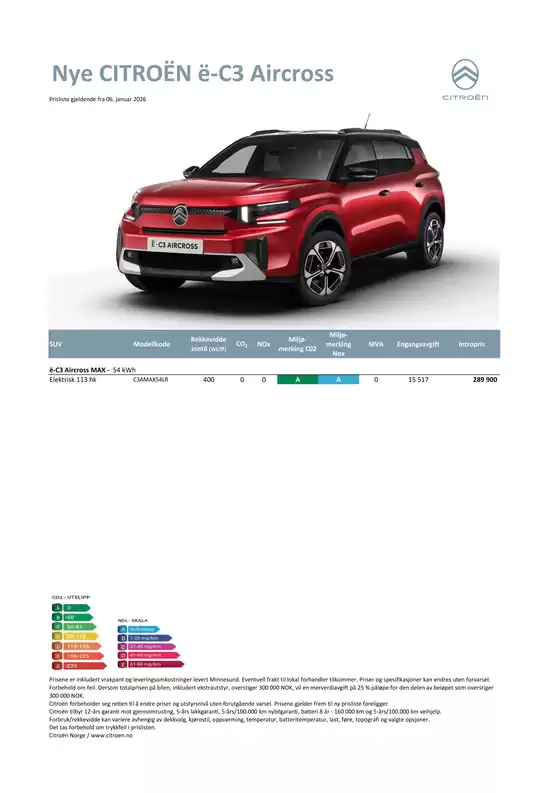Citroën-katalog | Citroën NYE Ë-C3 AIRCROSS | 2026-01-08T00:00:00.000Z - 2026-01-22T00:00:00.000Z