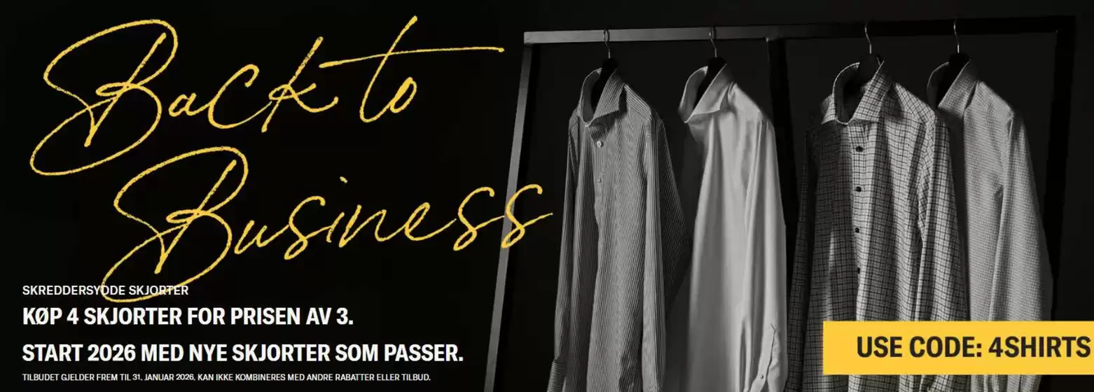 Tailor Store-katalog i Hafrsfjord | 4 For 3 code 4SHIRTS | 2026-01-09T00:00:00.000Z - 2026-01-31T00:00:00.000Z