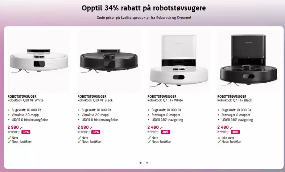 ELON-katalog i Sandvika | Opptil 34% rabatt på robotstøvsugere | 2026-01-19T00:00:00.000Z - 2026-01-25T00:00:00.000Z