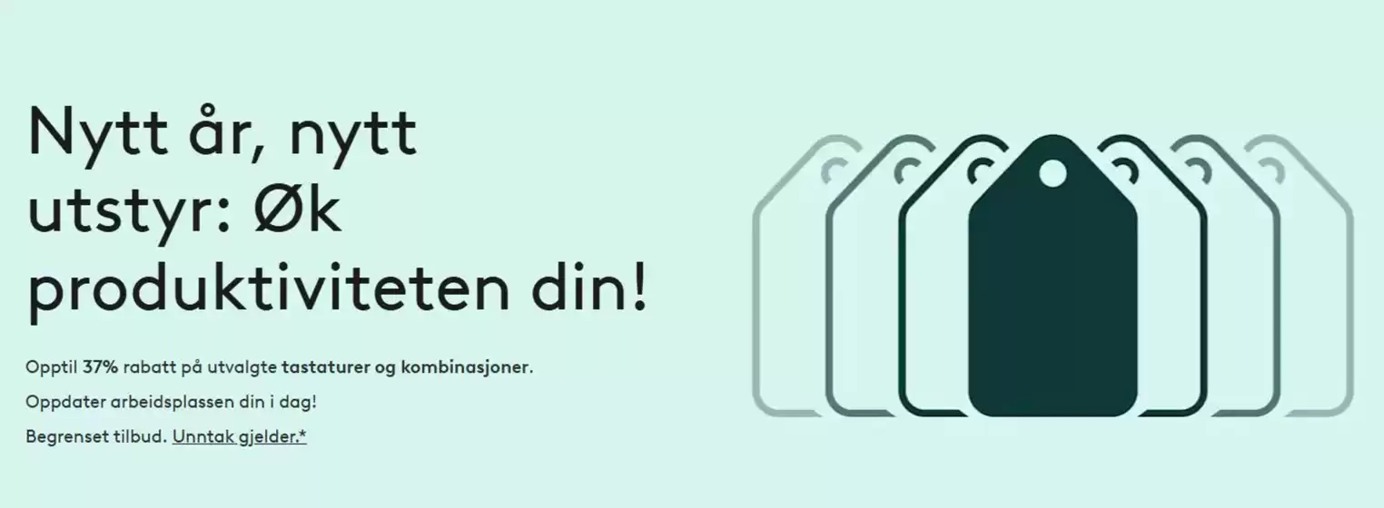 Logitech-katalog i Jørpeland | Opptil 37% rabatt på utvalgte tastaturer og kombinasjoner. | 2026-01-26T00:00:00.000Z - 2026-01-31T00:00:00.000Z