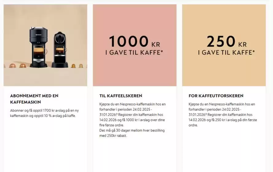 Nespresso-katalog i Lierskogen | Tilbud | 2026-01-27T00:00:00.000Z - 2026-02-14T00:00:00.000Z